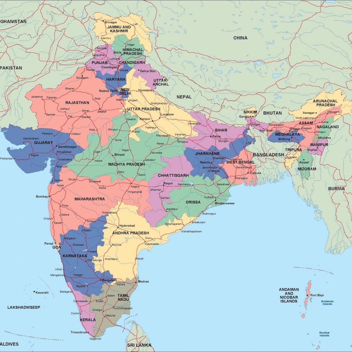 Political And Administrative Map Of India India Asia Mapsland Vrogue