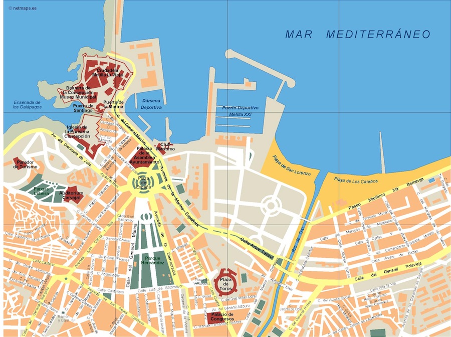 Melilla Vector map. Eps Illustrator Map | A vector eps maps designed by