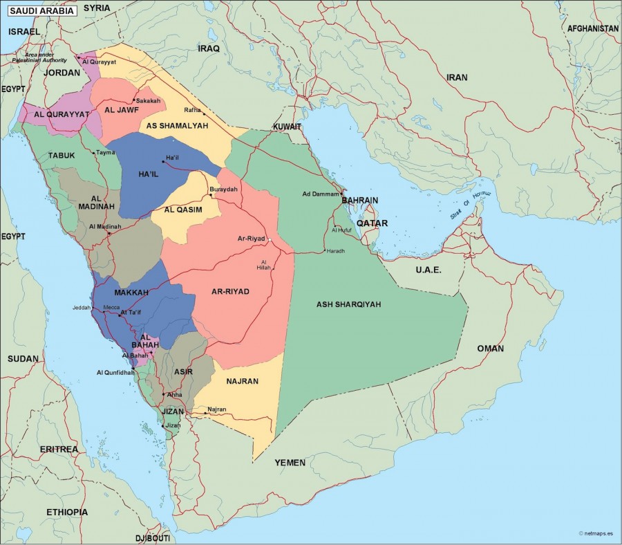Saudi Arabia Political Map Eps Illustrator Map Vector World Maps