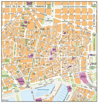 barcelona old town vector map