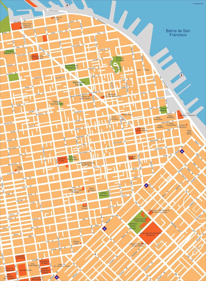 San Francisco Vector Map Eps Illustrator Vector City Maps Usa