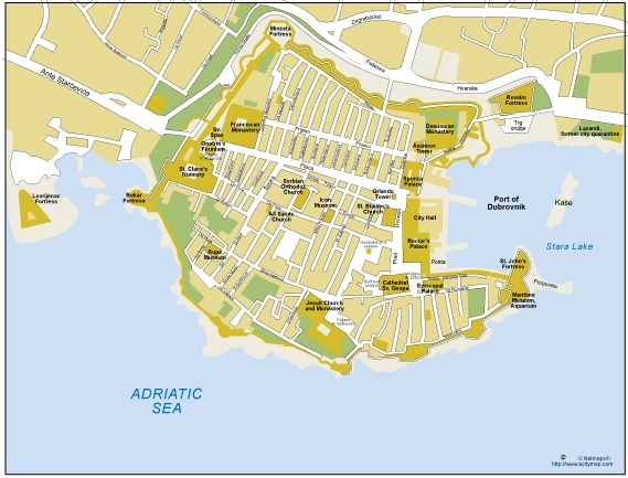Dubrovnik vector map