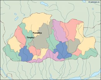 bhutan vector map