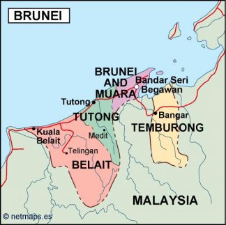 brunei political map
