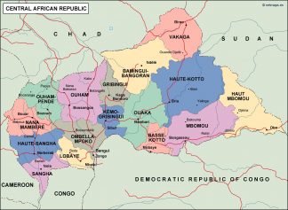 central africa political map