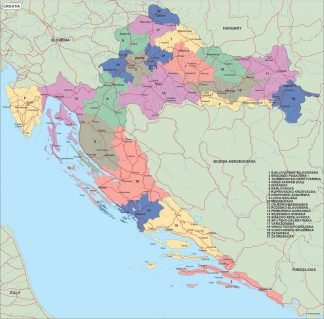 croatia political map
