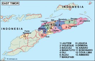 east timor political map