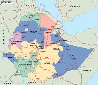 ethiopia political map