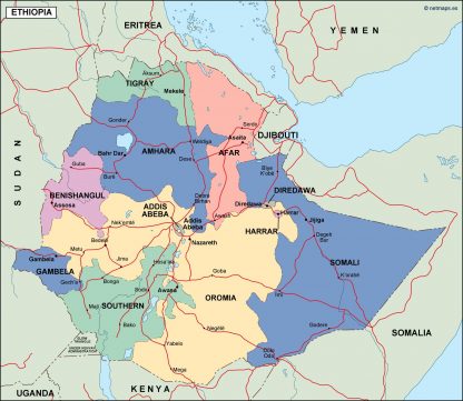 ethiopia political map