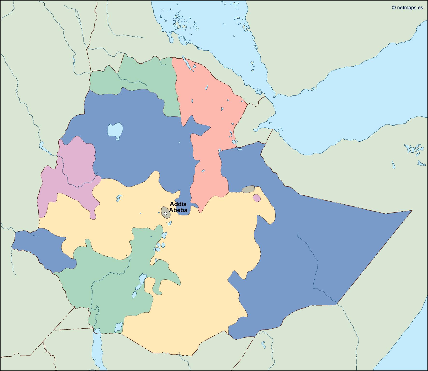 ethiopia vector map. Vector Eps maps. Eps Illustrator Map | Vector
