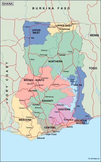 ghana political map