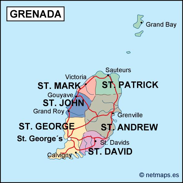grenada political map