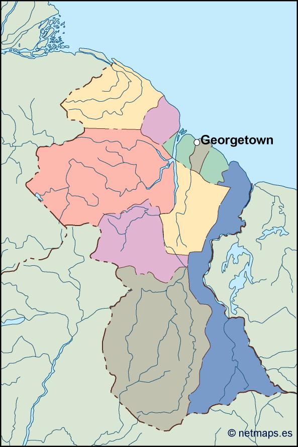 guyana vector map