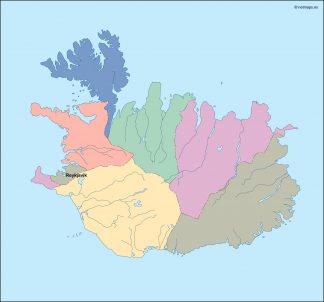 iceland vector map