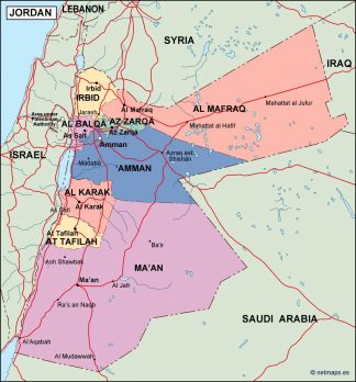 jordan political map