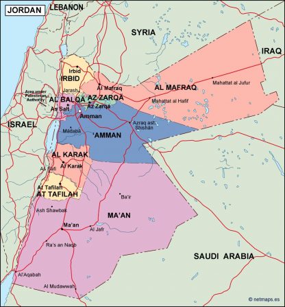 jordan political map