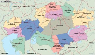 kazajstan political map