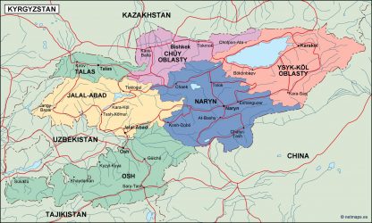 kirgizistan political map