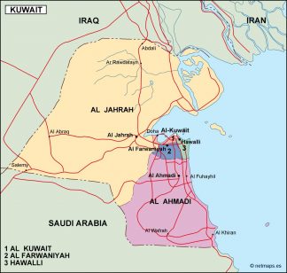 kuwait political map