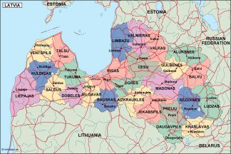 latvia political map