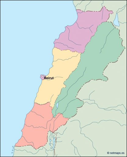 lebanon vector map