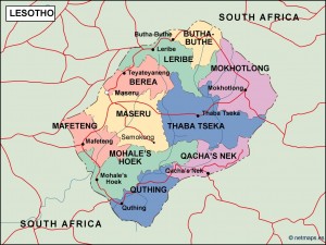 lesotho political map