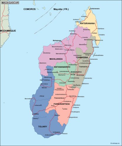 madagascar political map