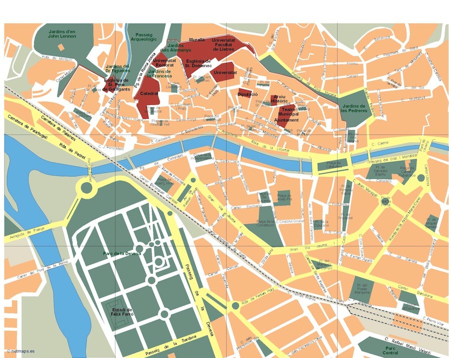 Girona Vector Map Eps Illustrator Map Vector World Maps