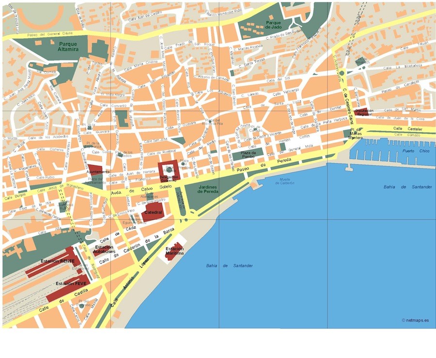 Santander Vector map. Eps Illustrator Map | Vector World Maps