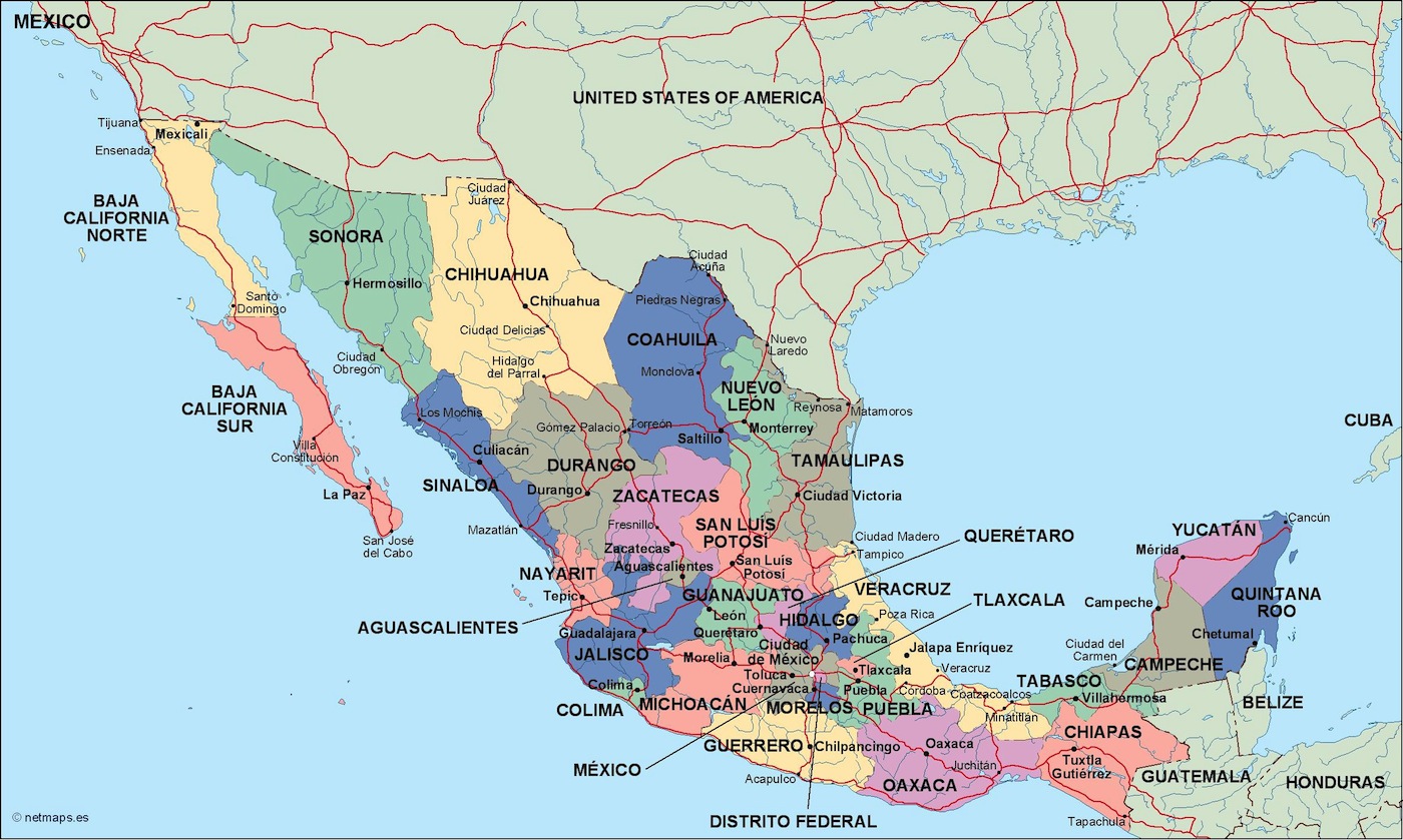 Blank Political Map Of Mexico - United States Map