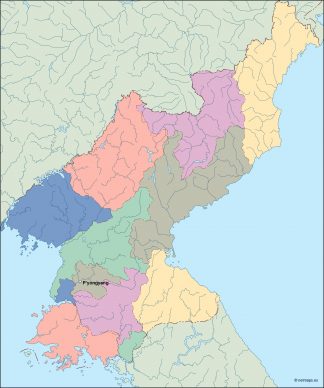 north korea vector map