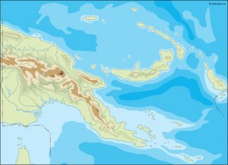 papua new guinea illustrator map