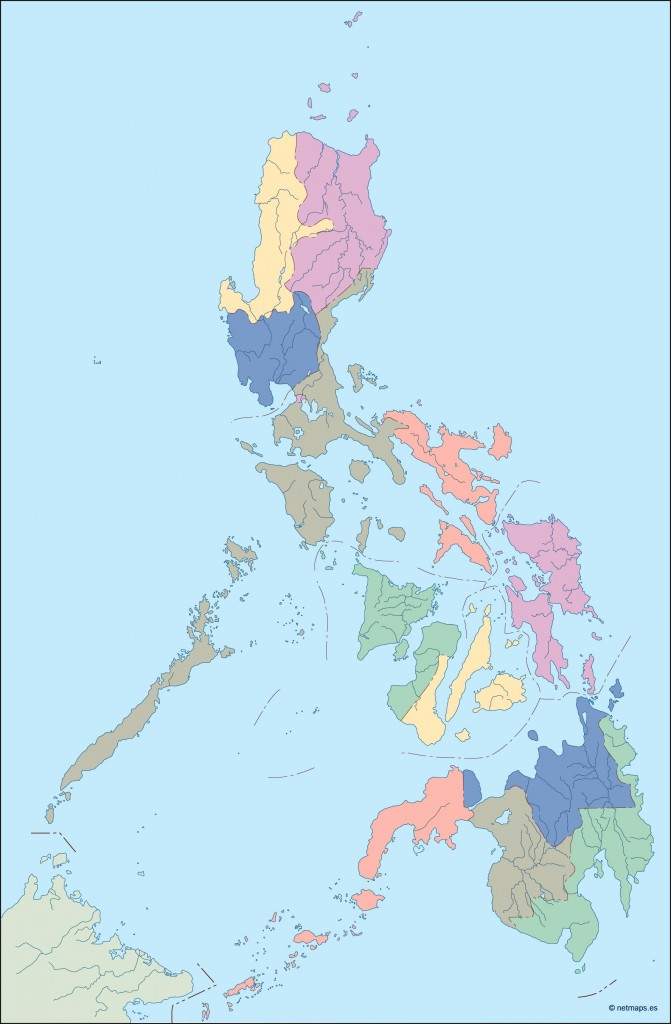 philippines blind map. Eps Illustrator Map | Vector World Maps