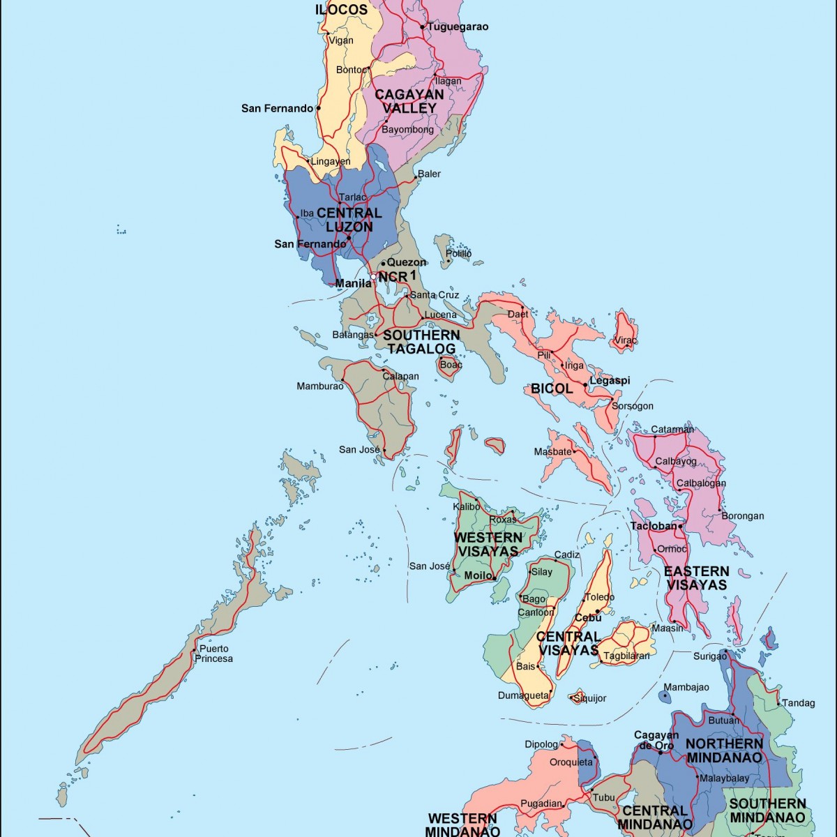 Philippines Political Map Eps Illustrator Map Vector World Maps
