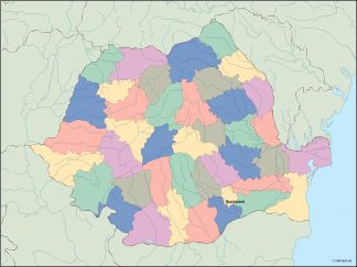 romania vector map