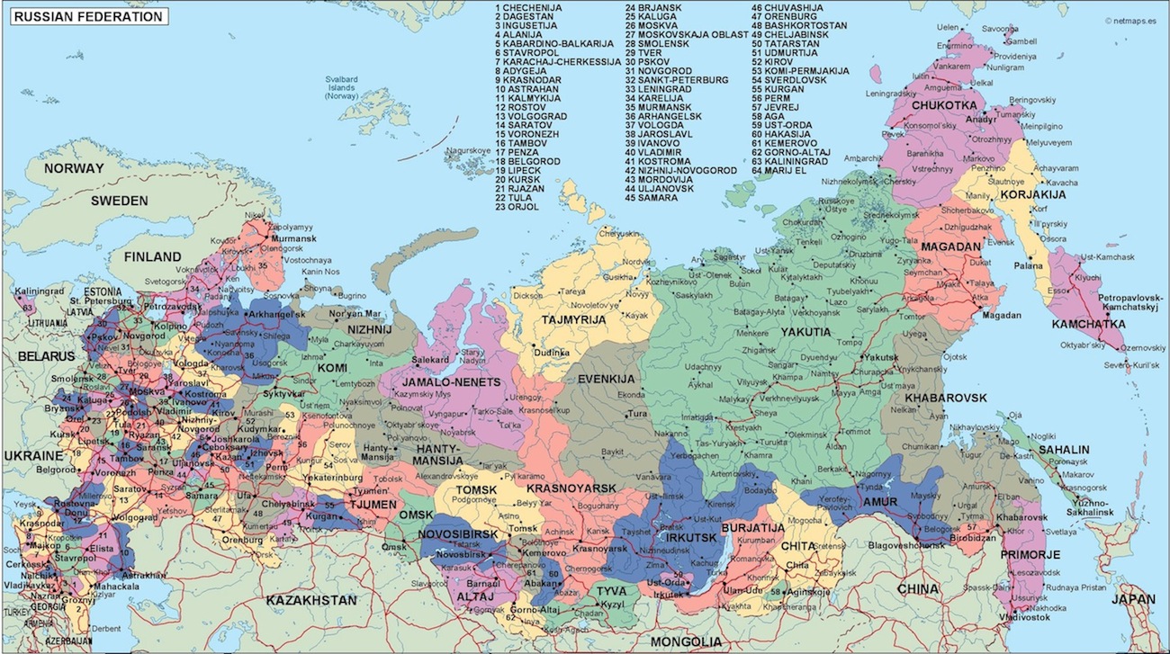 Russia Political Map Illustrator Vector Eps Maps Eps Illustrator