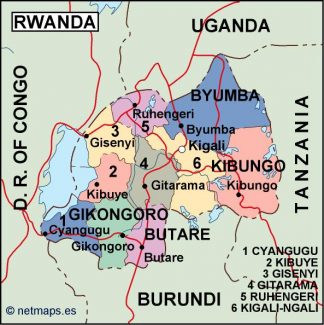 rwanda political map