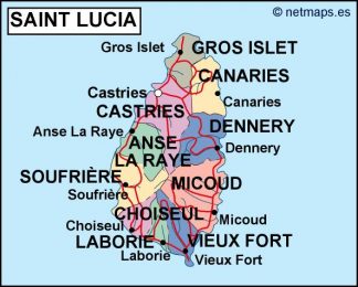 saint lucia political map