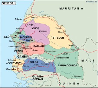 senegal political map