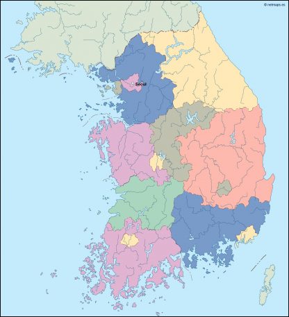 south korea vector map