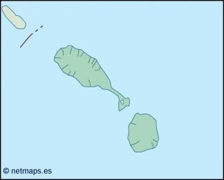 st kitts and nevis blind map