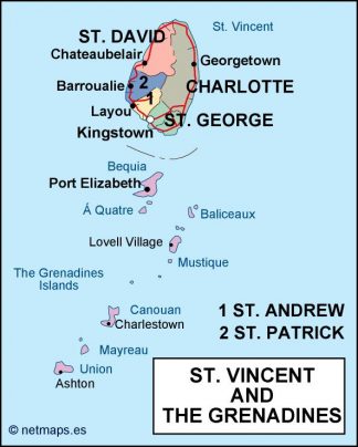 st vincent and the grenadines political map