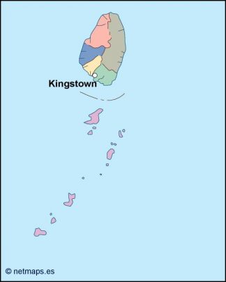 st vincent and the grenadines vector map