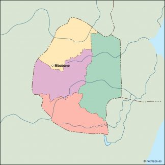 swaziland vector map