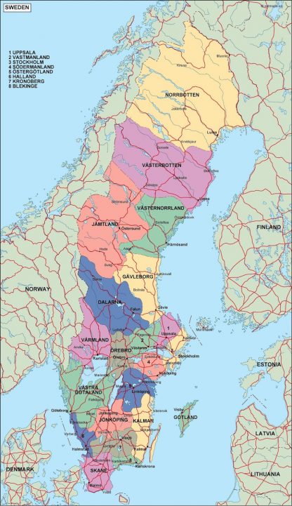 sweden political map