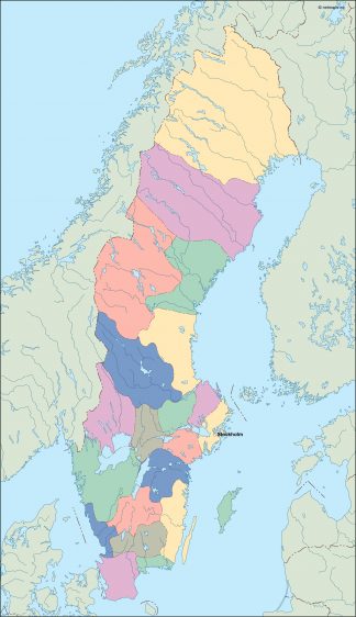 sweden vector map