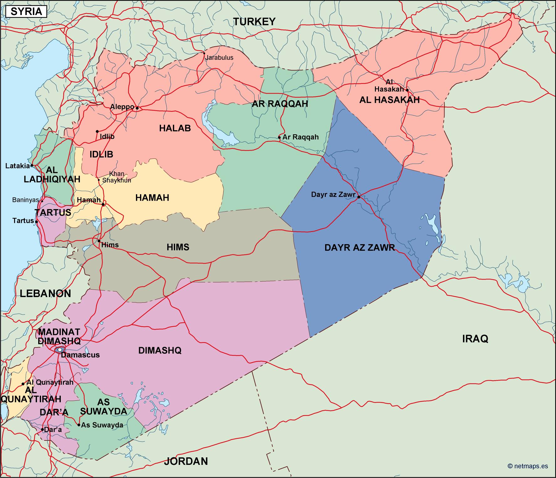 map.　World　Eps　Illustrator　syria　Vector　Maps　political　Map