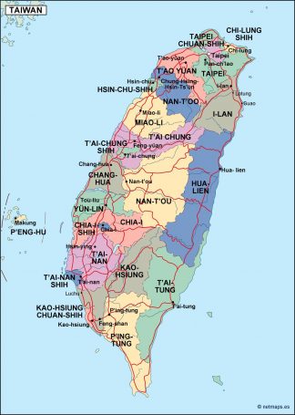 taiwan political map