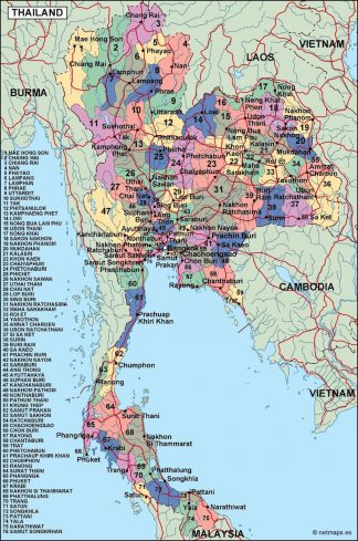 thailand political map