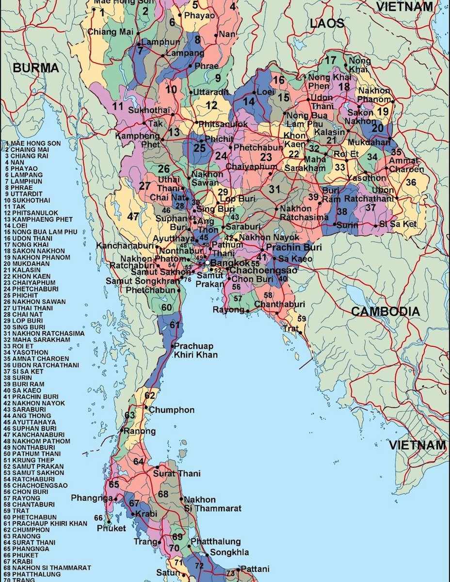 road-map-of-thailand